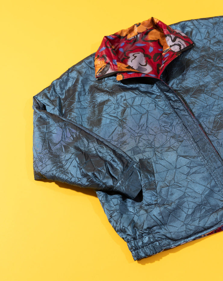 Vintage 90s Fall Leaves Reversible Windbreaker Jacket