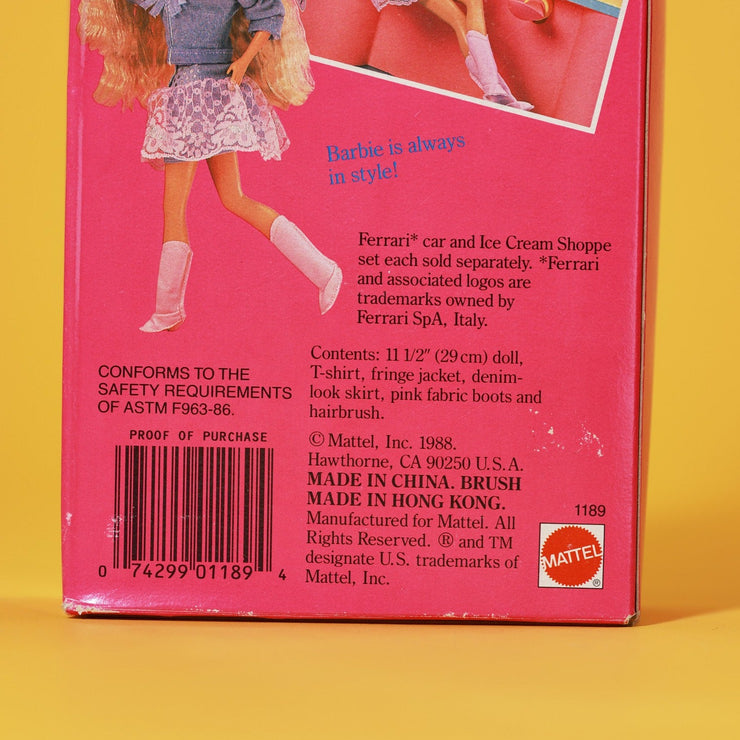 Vintage 1988 Feeling Fun Barbie Doll