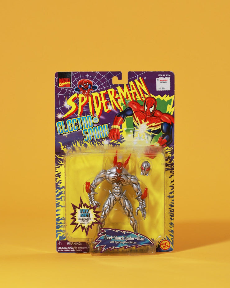 Vintage 1997 Steel Shock Spider Man Action Figure