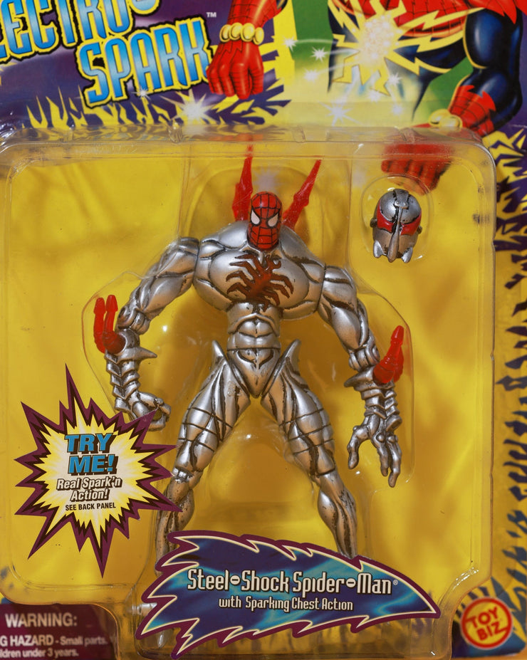 Vintage 1997 Steel Shock Spider Man Action Figure